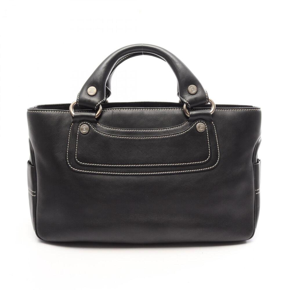 Celine Boogie Bag Handbag, Leather, Women's, Black